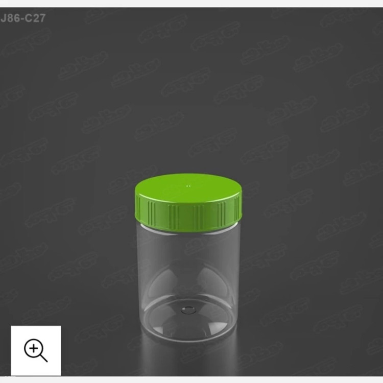 جار نیم کیلویی مدل استوانه شفاف بادرب ساده-50عددی