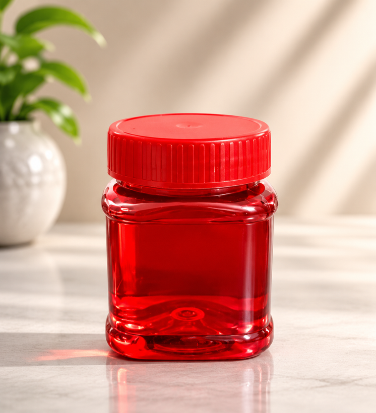 جار ۳۵۰ سی سی چهارگوش شفاف بادرب ساده-50عددی
